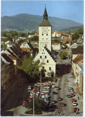 um 1980-90 Deggendorf, Kirche und Umgebung,Josef Brand AKU1