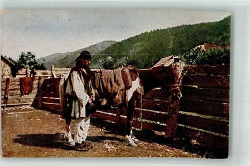 Tracht Pferd Trachten Ungarn Foto AK