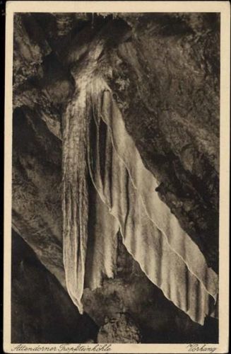 um 1930 Attendorn, Tropfsteinhöhle, Vorhang,Verlag der Biggetaler Kalkwerke AKU1
