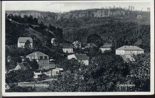 um 1930/40 Bad Schandau: Pallmanns Gasthau mit Fleischerei,F. O. Gräfe