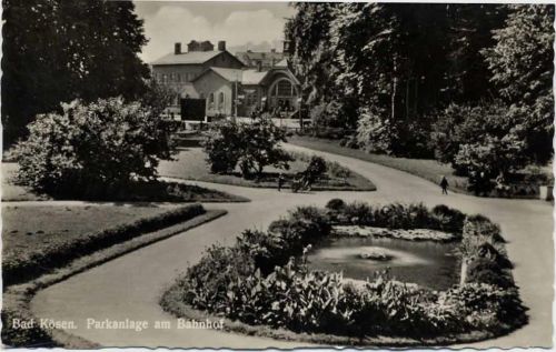 um 1957 Bad Kösen: Parkanlage am Bahnhof,Lichtbild Schincke AKU1