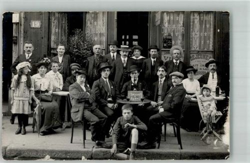 Lyon 1915 Gasthaus Gruppenfoto Ort lt. Stempel