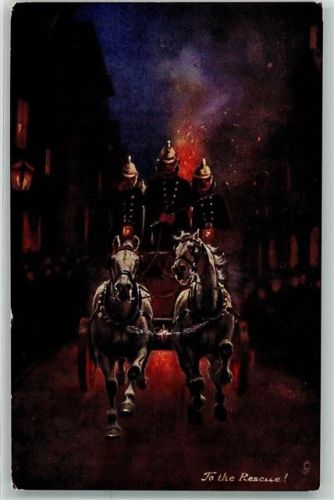 Kutsche Feuerwehrmänner Tucks Serie 536