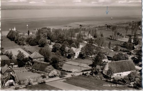 1958 Hüde am Dümmersee, Hotel Winter und Niedersachsenhaus am See, Reetdachhäuser,Cramers Kunstanstalt KG