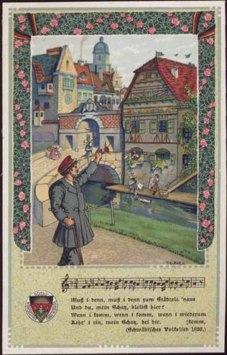 um 1910/20 Lieder AK No, 4, Künstler AK,Verlag des Deutschen Schulvereins,sign. T. Welzl