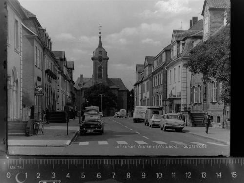 34454 W3548 Arolsen GLASNEGATIV Hauptstrasse