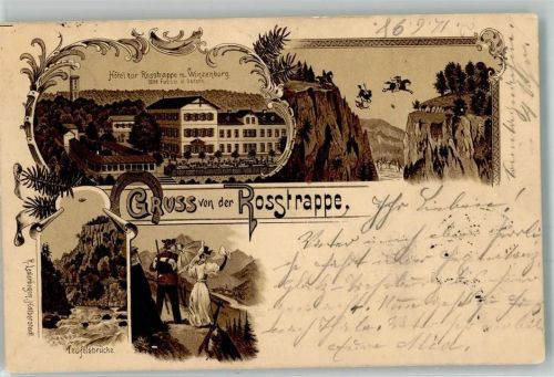 Bodetal 1898 Hotel Zur Rosstrappe Winzenburg Teufelsbrücke Fernglas