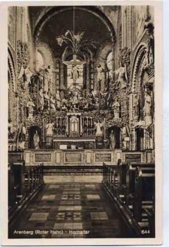 um 1940 Arenberg: Roter Hahn, Hochaltar,F. Wagner