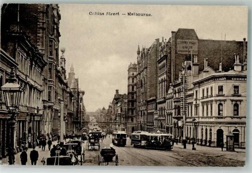Melbourne 1910 Straßenbahn Collins Street