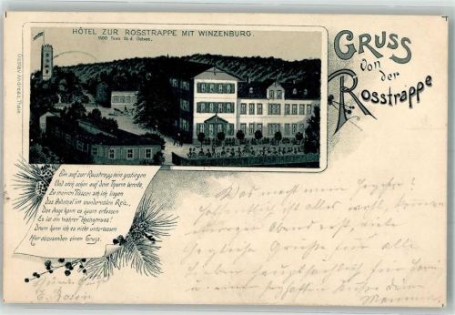 Thale 1900 Hotel zur Rosstrappe m. Winzenburg