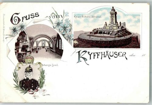 Kyffhäuser 1899 Gruss vom Kyffhäuser Denkmal , Barbarossa Saal