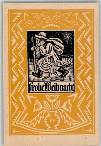 Holzschnitt von K. Franke Knecht Rupprecht Engel