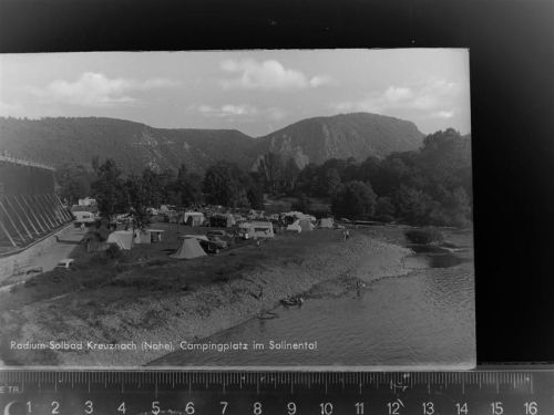 55543 W6550 Bad Kreuznach GLASNEGATIV Campingplatz im Salinental