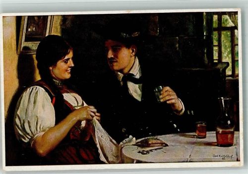 sign. Kricheldorf, Karl Verliebte Leut Poesie / Liebe Tracht T.S.N. No. 105