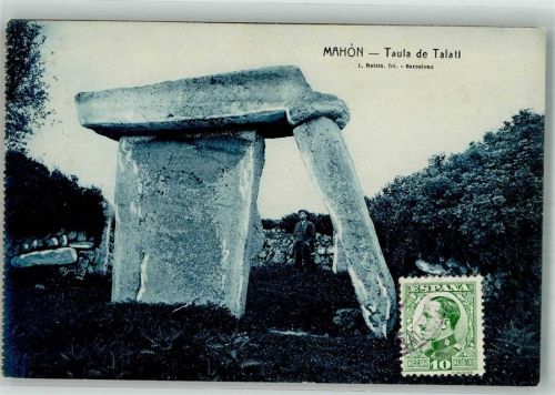 Menorca Mahon Denkmal Taula de Tastatl Marke bildseitig