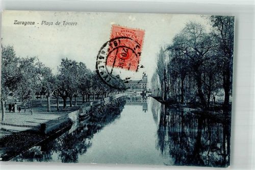 Saragossa 1917 Playa de Torrero Marke Bildseitig