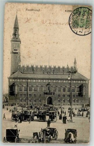 Kopenhagen 1905 Rathaus Marke bildseitig