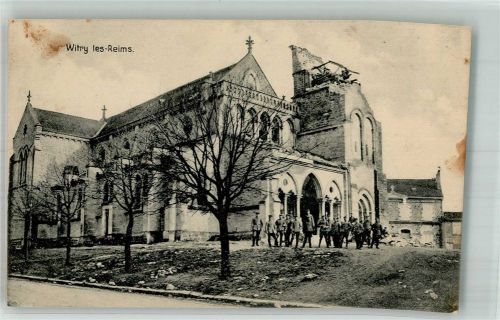 Witry-les-Reims 1915 Feldpost WK I Kirche Ruine