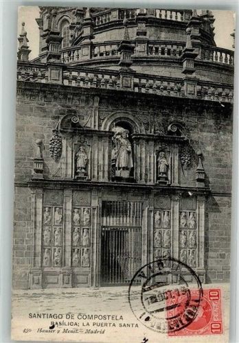 Santiago 1909 Kirche Basilica La Puerta Santa Marke bildseitig Hauser y Menet
