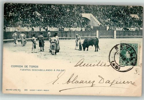 Sevilla 1902 Stierkampf Arena Marke bildseitig Ort lt. Stempel