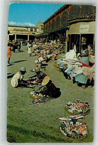 Port-au-Prince 1958 Marktszene Iron Market Haiti