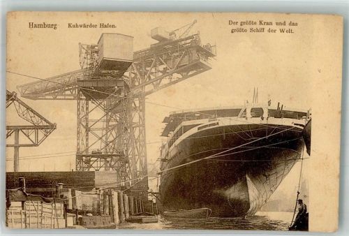 Hamburg Kuhwärder Hafen Kran Dampfer Blohm & Voss