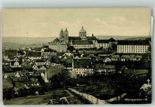 Weingarten Panorama des Ortes mit der Benediktiner-Abtei