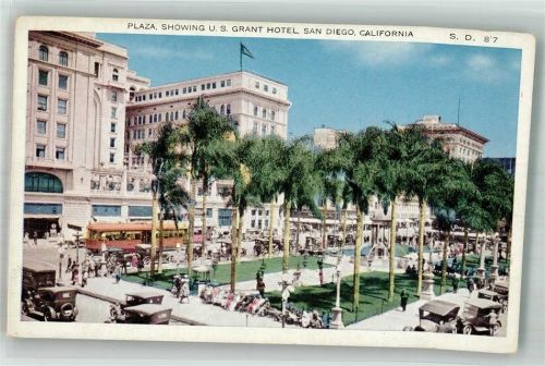 San Diego Auto Straßenbahn Showing U.S.Grant Hotel Plaza