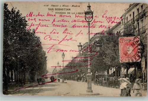 San Sebastian 1906 Avenida de la Liberta Marke bildseitig Hauser y Menet