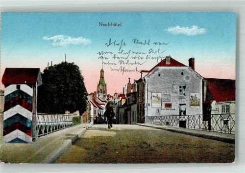 Neuchatel-Urtiere 1916 Brücke Wachhäuschen