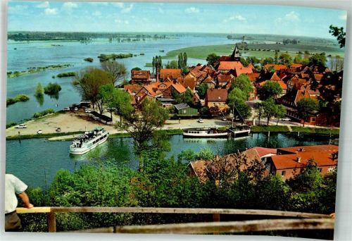 Hitzacker Blick vom Weinberg Boot Schiff Elbe