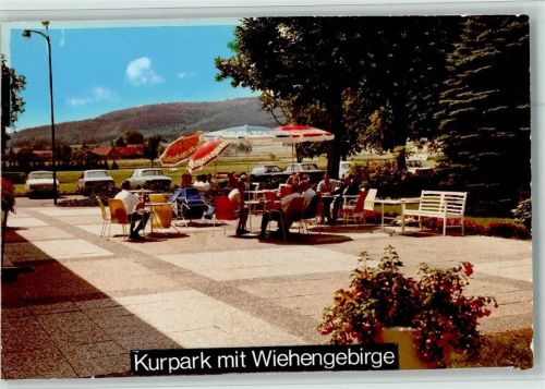 Hüsede Kurpark mit Wiehengebirge Kurhaus Terrasse