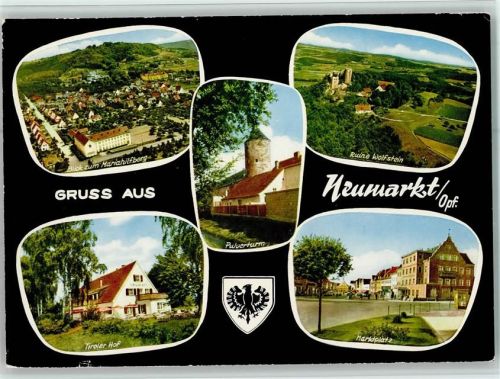 Neumarkt blick zum Mariahilfberg Tiroler Hof Pulverturm Ruine Wolfstein Marktplatz Mehrfachaufnahme
