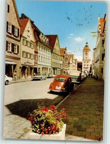 89407 W8880 Dillingen a d Donau - Königsstraße mit Mitteltorturm VW-Käfer