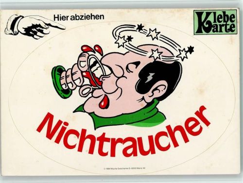 Besoffener Nichtraucher Klebekarte AKU2
