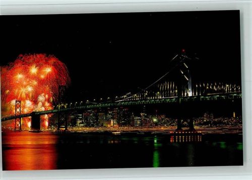 San Francisco Feuerwerk an der Oakland Bay Bridge AKU1 Brücke