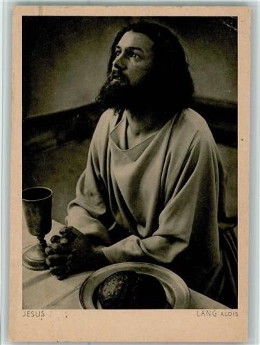 Oberammergau 1930 Offizielle Postkarte Passionsspiele Nr. 2 Jesus bei dem Abendmahle Alois Lang