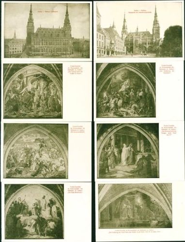 Aachen Krönungssaal Lot mit Set mit 12 AK, um 1920; gute Erhaltung, nicht gelaufen