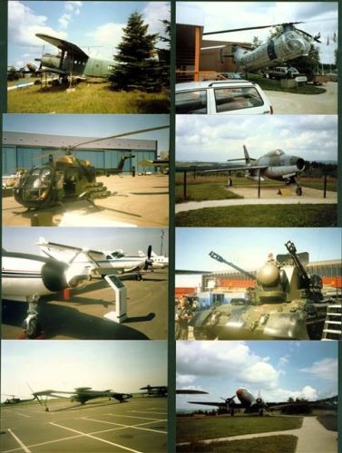 Flugwesen Messe mit Nachkrieg Militär Lot mit 24x Fotos, 1x Panzer mit Flak; gute Erhaltung