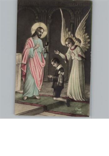 Jesus mit Kelch , Junge betet