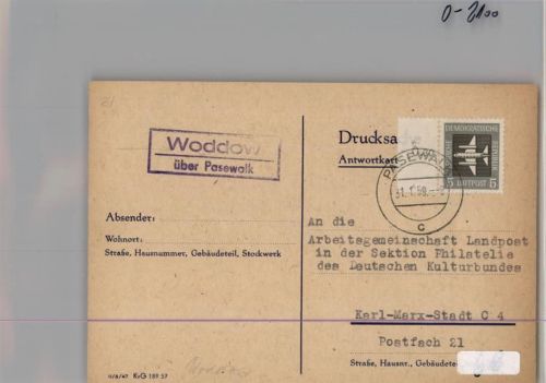 Woddow Landpoststempel