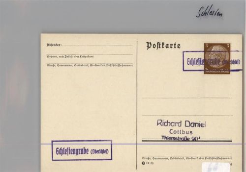 Schlesiengrube Landpoststempel