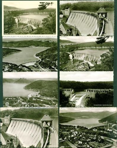 Edersee Sperrmauer Lot mit 19 AK, ca. 1959-1967; gute Erhaltung, teils gelaufen