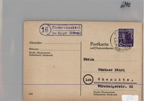 Niederroßbach Landpoststempel