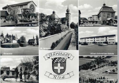 Bürstadt Waldschwimmbad , Schule , Rathaus