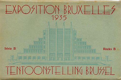 Brüssel Ausstellung 1935 Leporello mit 9 Ansichtskarten im original Umschlag