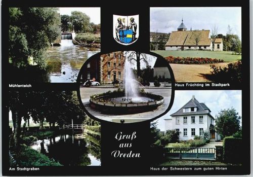 48691 W4426 Vreden - Wappen Haus Brunnen Auto Brücke Wiese