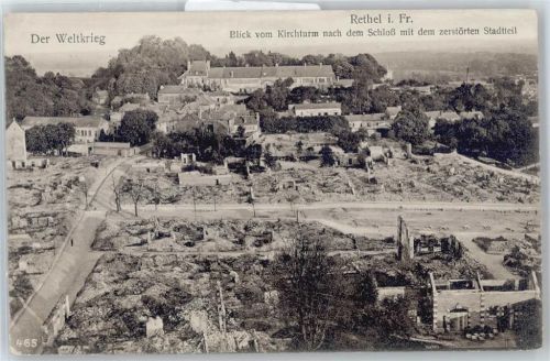 Rethel Zerstörung Schloß im 1. Weltkrieg