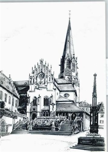 Aschaffenburg Kirche Brunnen
