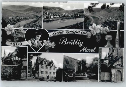 Bruttig Frau, Fluss, Fachwerkhaus, Gedenkstätte